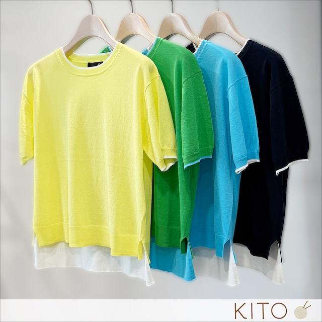 KITO コットンニットプルオーバー 61202 イエロー/グリーン/ブルー/ネイビー