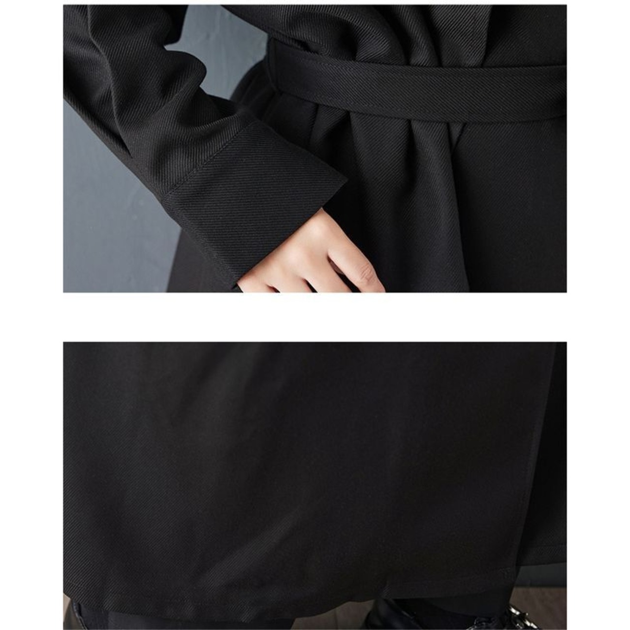 ビッグカラー バックボタン ロングコート  60046