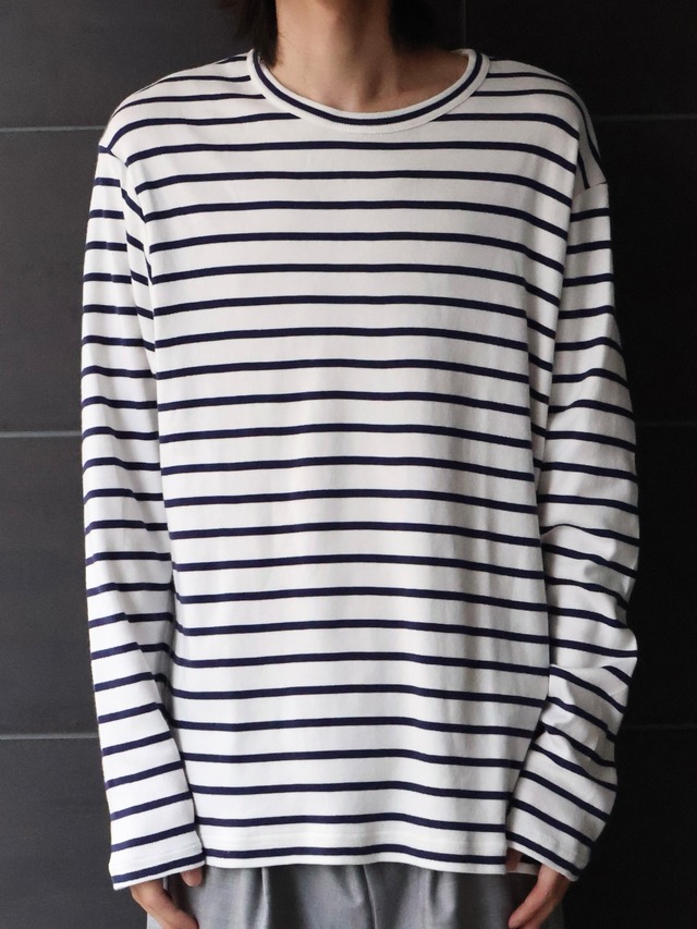 【yohji yamamoto pour homme】border relax long sleeve top