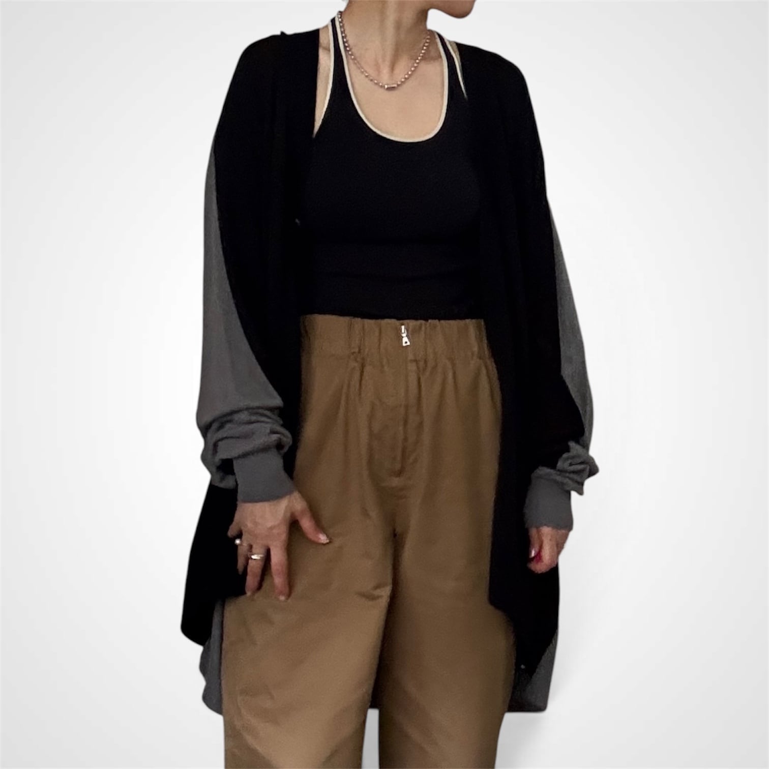 INSCRIRE Cotton 16G Over Size V neck Cardigan