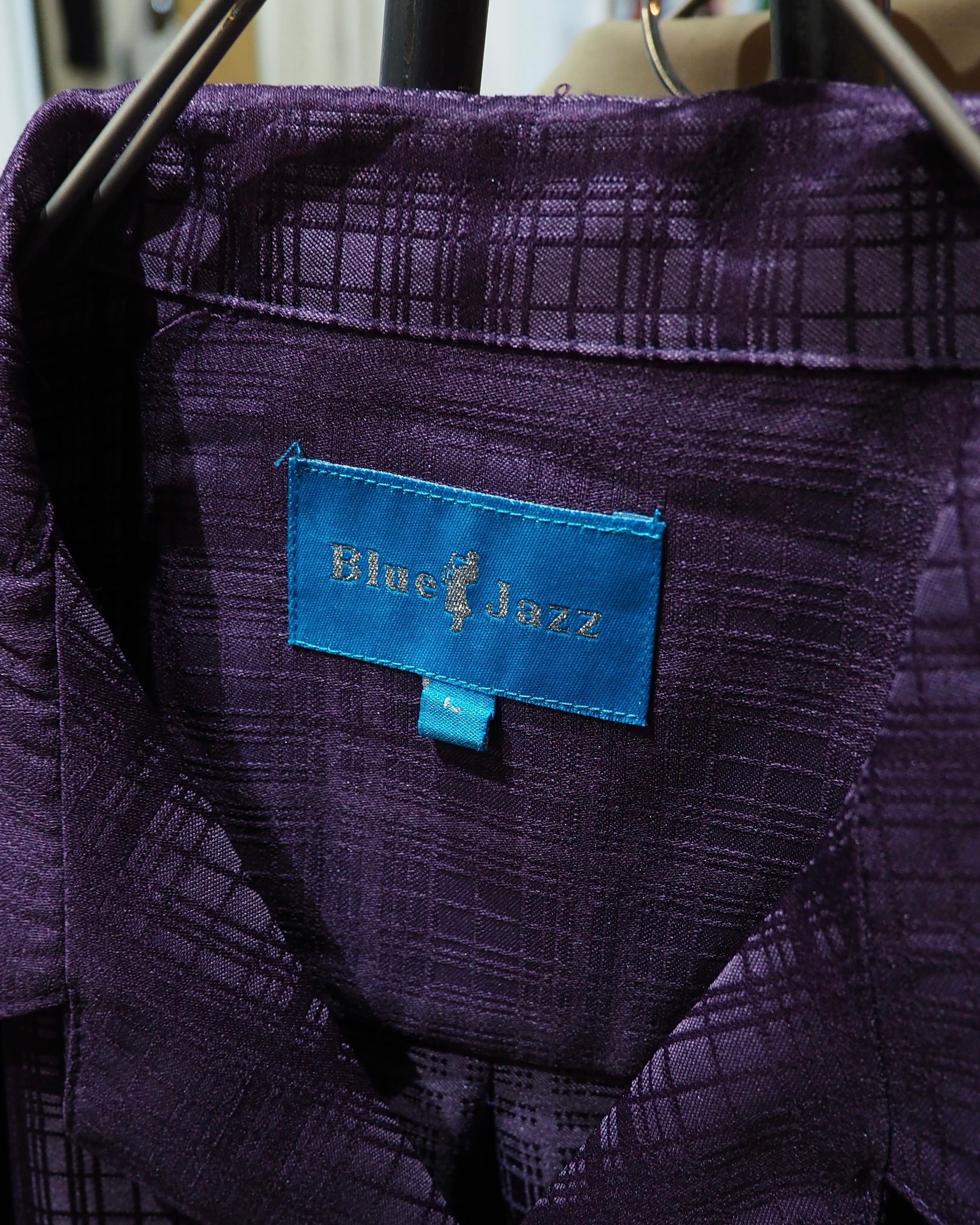 1990s " 妖艶甘美 " Bewitching Purple Color Vintage Loose Open Collar Shirt