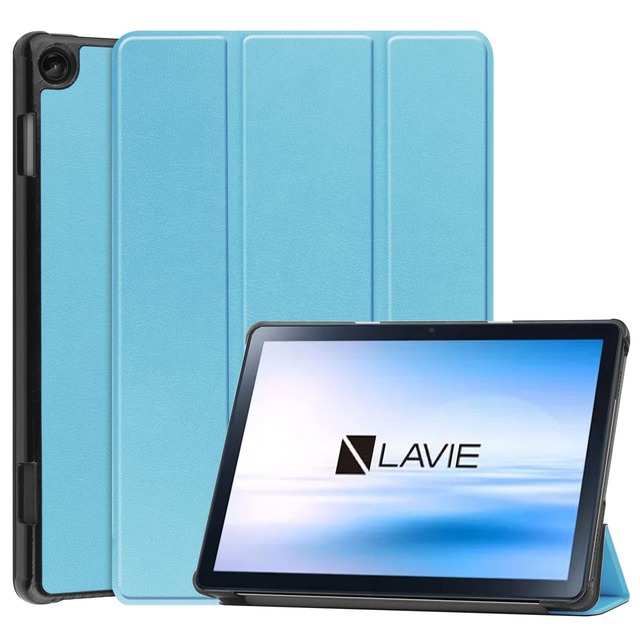 For NEC LAVIE Tab T10 (T1055/KAS,TAB10/F03) Tab Lite TL103/KAL PC-TL103KAL /LAVIE Tab 10FHD4 PC-T1055KAS ケース カバー 10.1インチ タブレットケース マグネット開閉式 【CNEVISON】オートスリープ機能 耐衝撃 三つ折りスタンド 角度調整 軽量 薄型 保護ケース (スカイブルー)