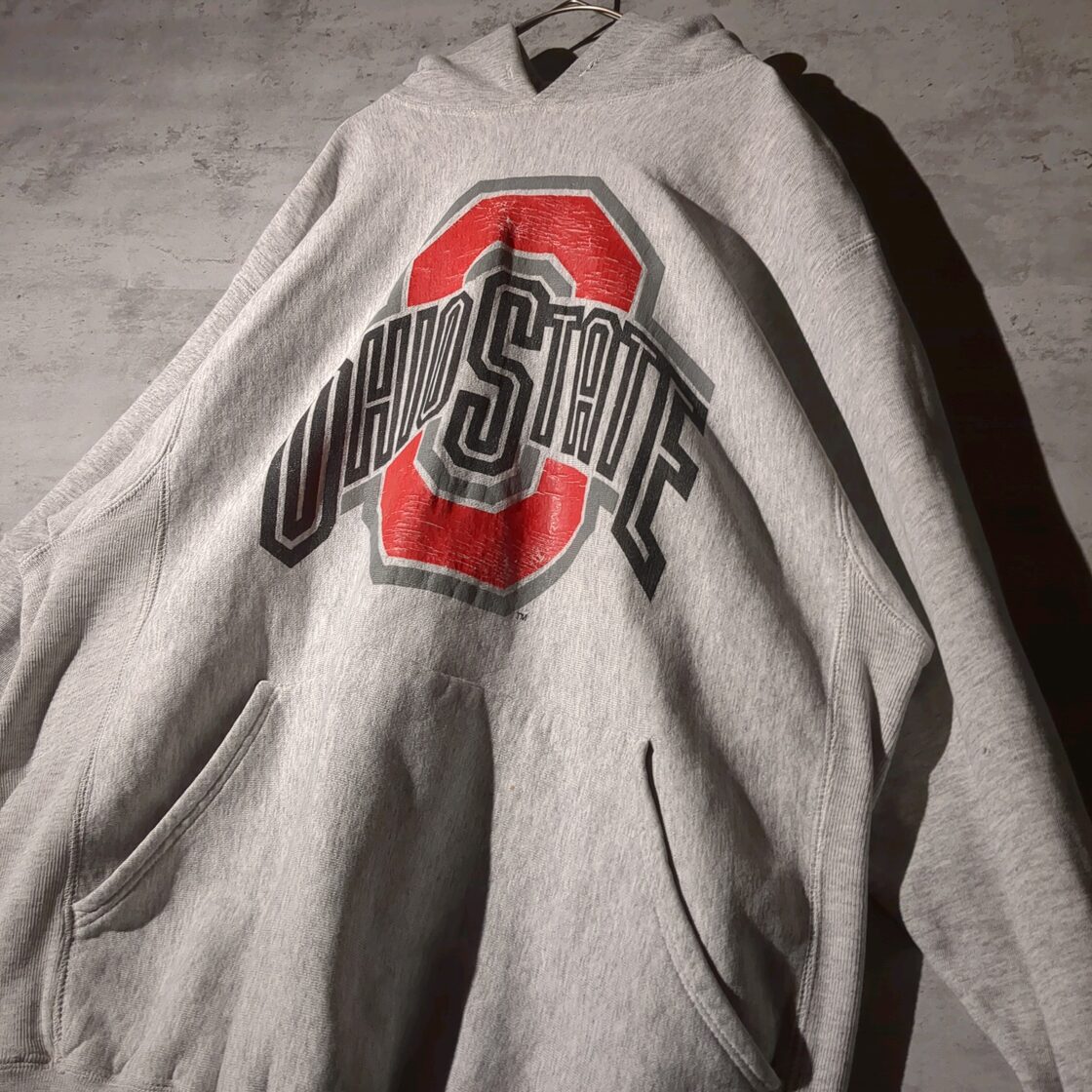 OHIO STATE】リバースウィーブ パーカー フーディー カレッジロゴ 