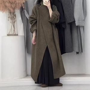 2WAY COLLAR ELEGANT LONG WOOL COAT 5colors M-15467