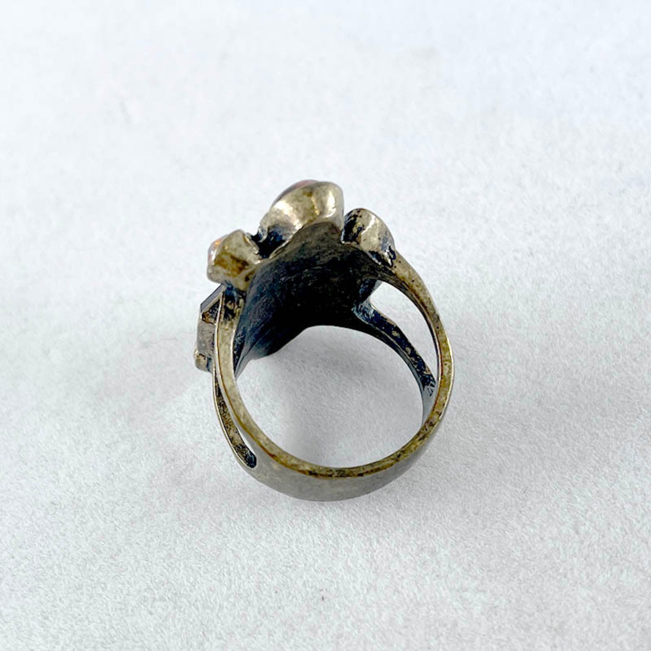 リング　カボション　ミックスカラー系　18-19号　ベージュ・ピンク・オレンジ 12acdu2