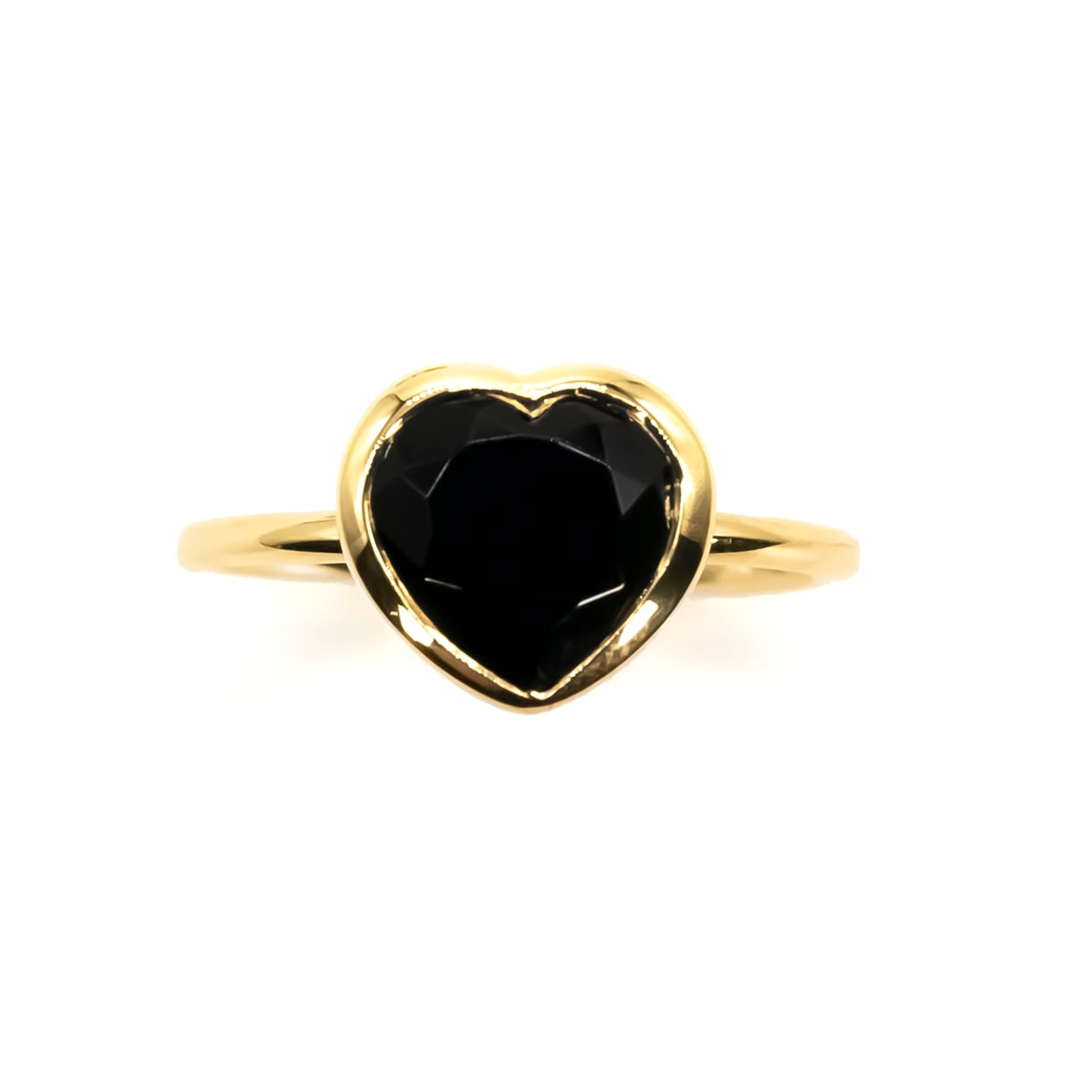ブラックオニキス ハートベゼルセッティングリング | ＜天然石