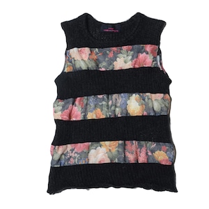 tricot COMME des GARÇONS   mohair panel border knit tank