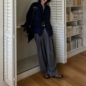 レトロダークチェック柄シャツ　1267