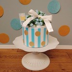 オムツケーキ Dot Blue-ドットブルー- ドット柄 1段