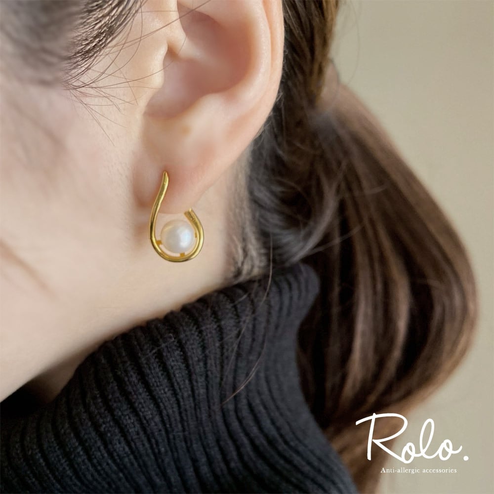 淡水パールドロップピアス SV925ポスト