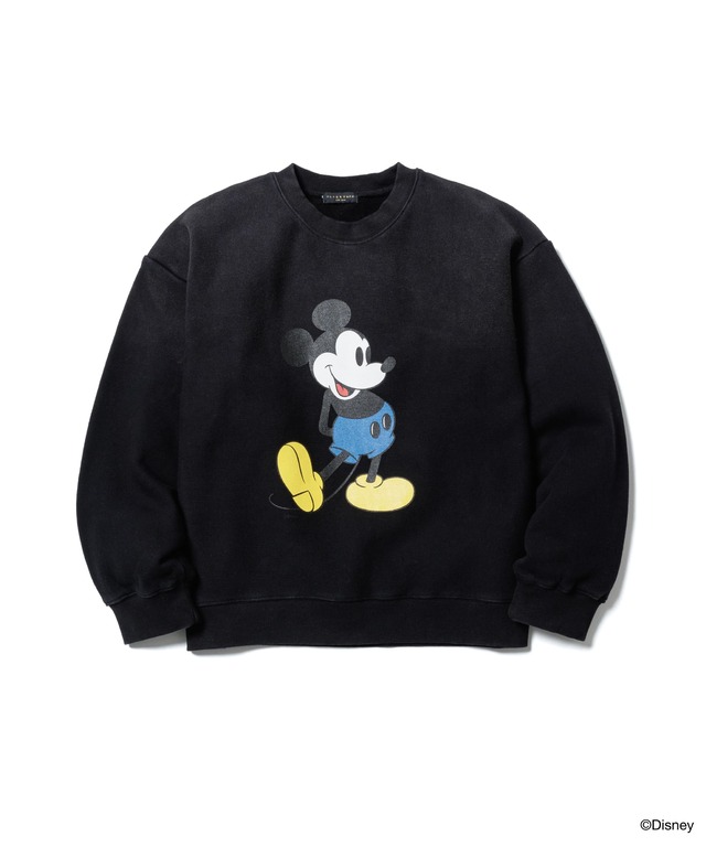 FLAGSTUFFxDISNEY :MICKEY SWEATSHIRT 26AW-FSxMickey-01 C/# BLACK SIZE L