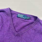 Polo by Ralph Lauren ラルフローレン Vネック ウール ニット セーター L/パープル メンズ
