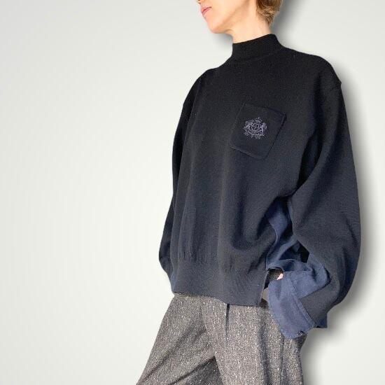 ZOZOTTE remake combination knit / リメイク コンビネーションニット / ブラック&ネイビー