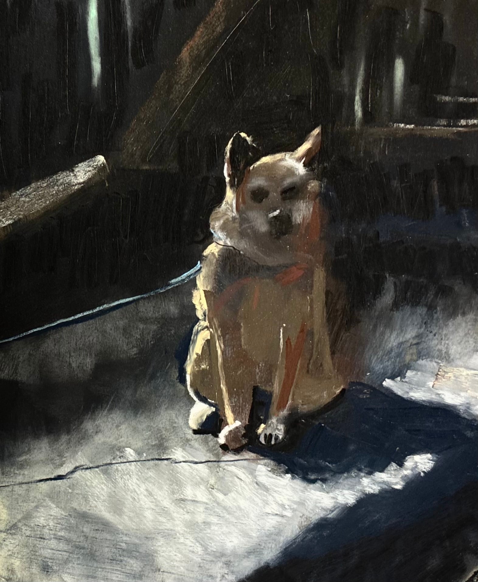 待つ犬【原画】 | miyapastel