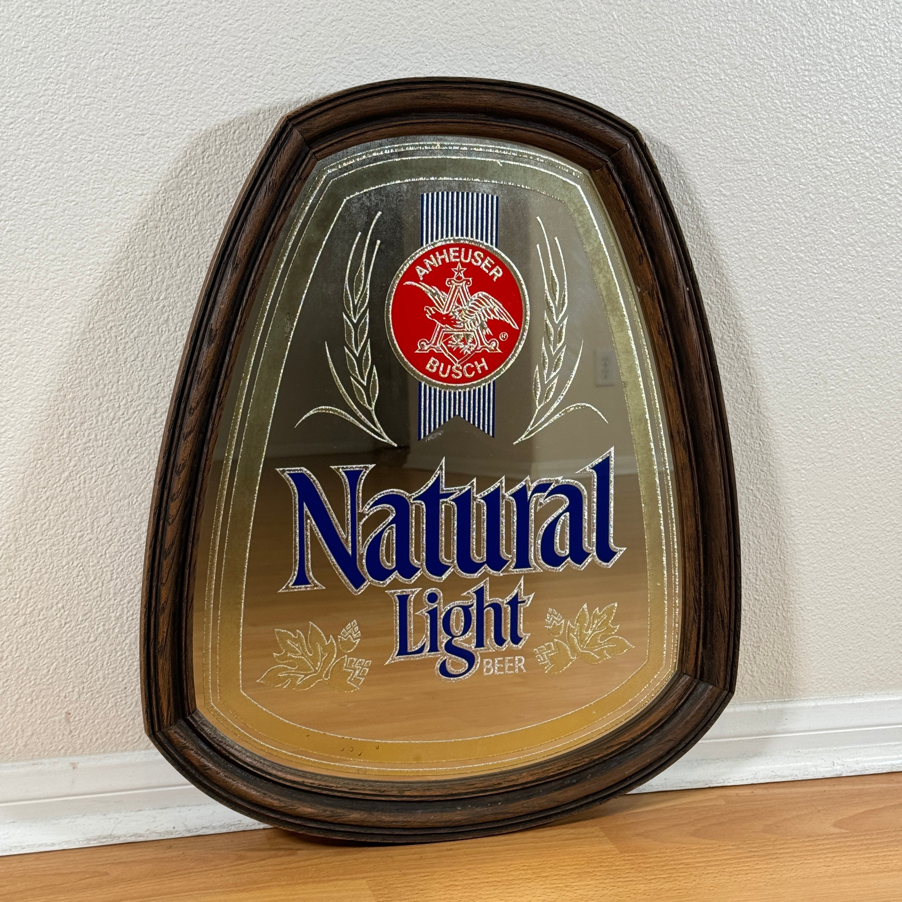 #1367 ビンテージ Natural Light パブミラー インテリア ディスプレイ