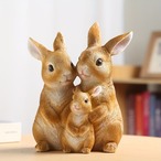 うさぎ 置物 うさぎ親子 かわいいうさぎ 置物 庭装飾 玄関装飾 庭園装飾 ガーデニング オブジェ