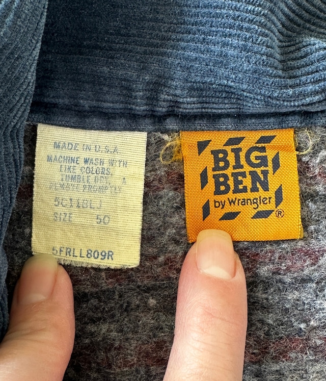 -BIG BEN by Wrangler- Vintage 70-80s 50 Denim Work Jacket made in USA
