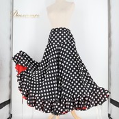 フラメンコ 衣装 ファルダ スカート ブラック系 ホワイト系 レッド系 プリマブティック prima boutique 黒 白 赤 水玉 ドット パーティ 発表会 ダンス レッスン 練習着 フラメンコ用スカート ドット柄 ファッション かわいい ダンス衣装 ステージ衣装 発表会衣装 レッスン着