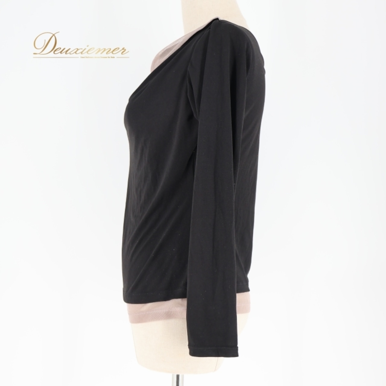 社交ダンス 衣装 トップス ブラウス ブラック系 チャコット Chacott 黒 茶 無地 シンプル 練習 レッスン 長袖 上品 パーティー イベント ステージ 柔らかい生地 伸縮 ストレッチ メッシュ生地 ダンス衣装