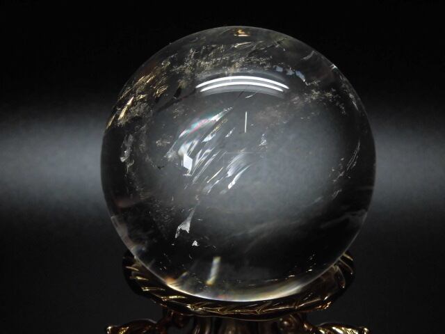 【送料無料】【高品質】72mm ブラジル産天然レインボー水晶玉 no.5