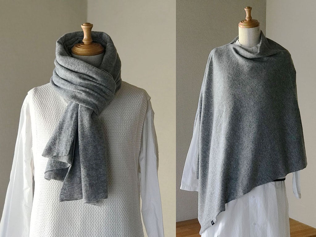 BISYU カシミヤ100% マフラー グレー