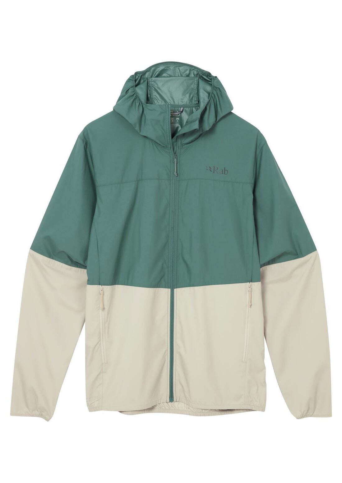 RAB (ﾗﾌﾞ) - WINDGATHER HOODY (ｳｨﾝﾄﾞｷﾞｬｻﾞｰﾌｰﾃﾞｨｰ) SAGE/PEBBLE