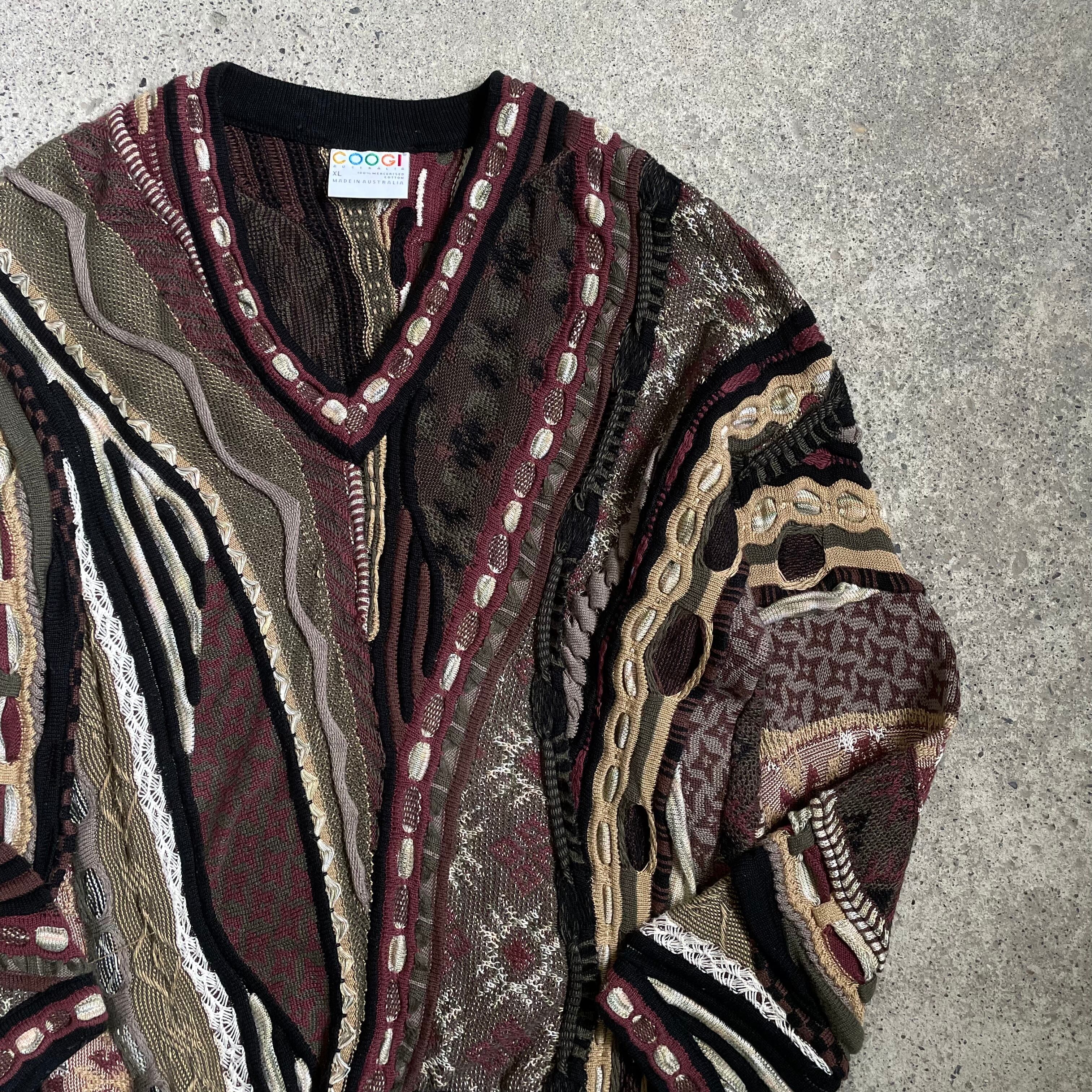 COOGI V neck Cotton Sweater クージー Vネック コットン セーター 3D