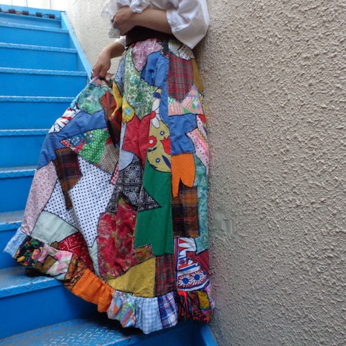 Vintage patchwork long skirt／ヴィンテージ パッチワーク ロングスカート