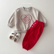 韓国子供服 / 26Autumn / 〖取寄〗DAILYBEBE / ハート刺繍MTM / キッズ服 / ジュニア服 / 秋服 *XS~JL*