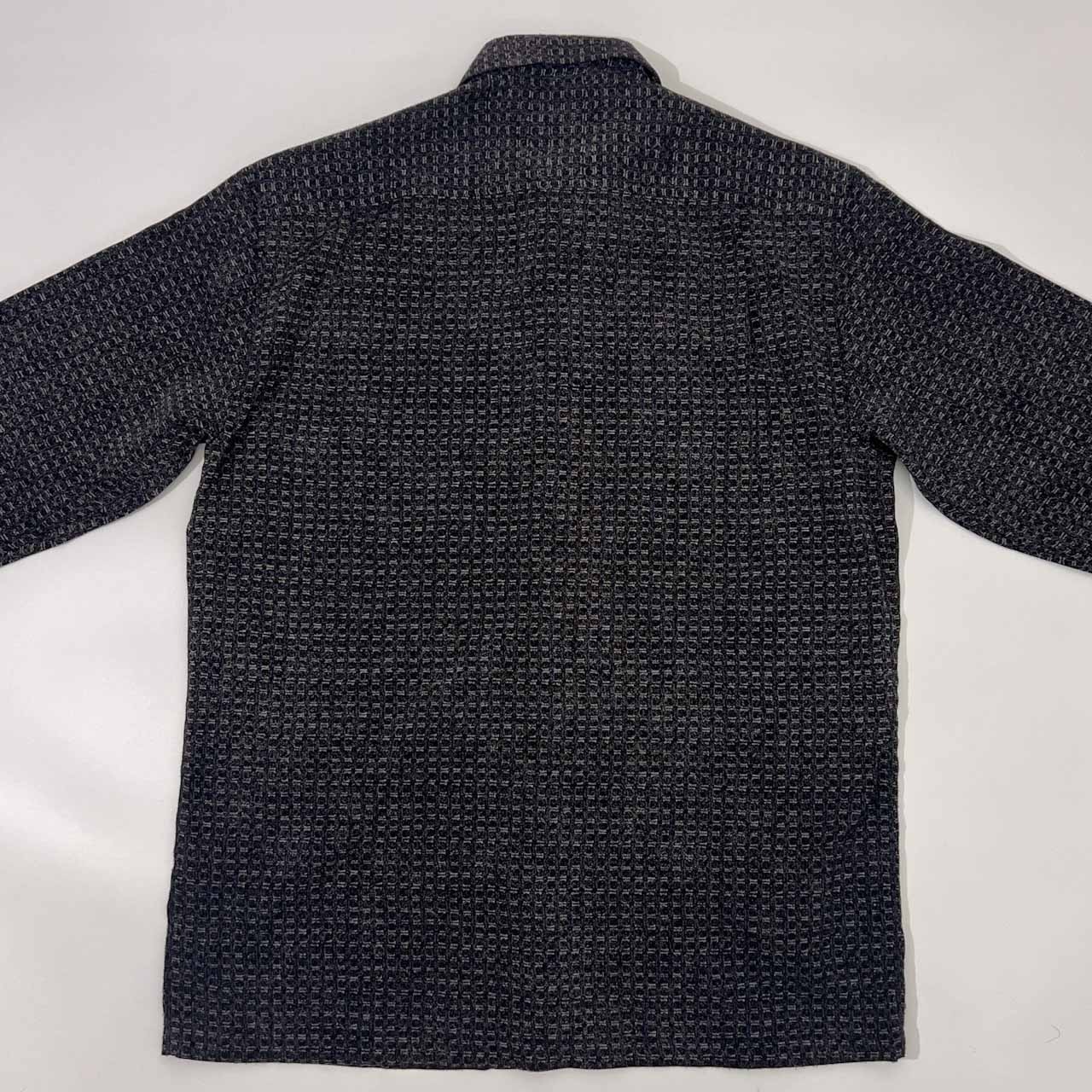 90s ARAMIS アラミス 総柄 長袖シャツ M/ブラック×ブルー系 メンズ ビンテージ