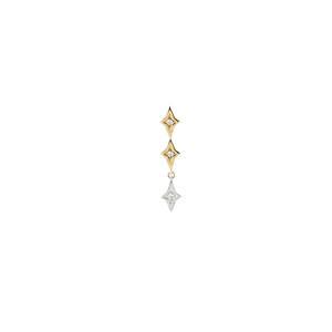 2 Colors Star Single Earring S