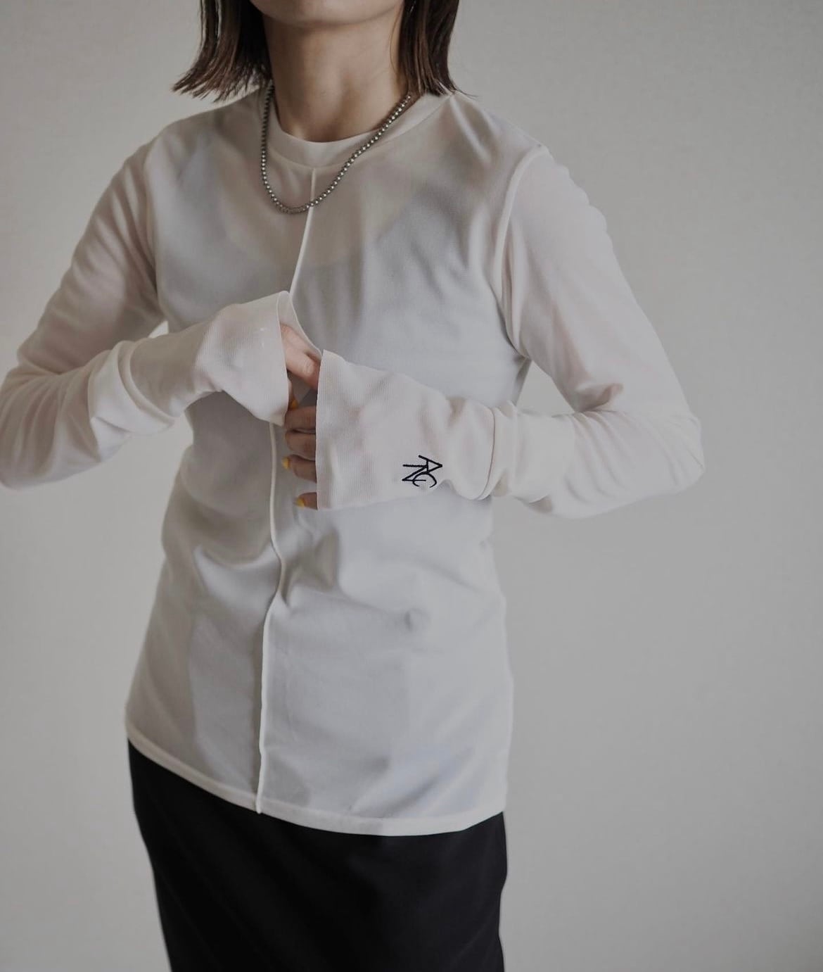 ANIECA 】 crew neck ANC Sheer Tops | valance 福井｜レディース