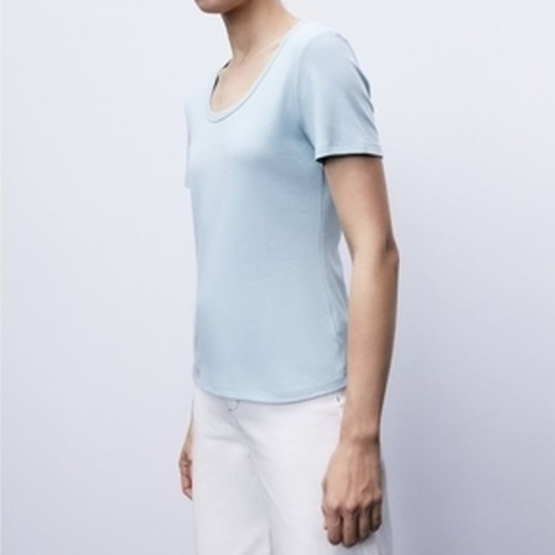[BILLABONG]VネックTシャツ 半袖 水色 カットソー シンプル