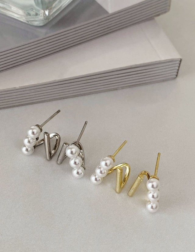 スティックパールピアス シルバー925