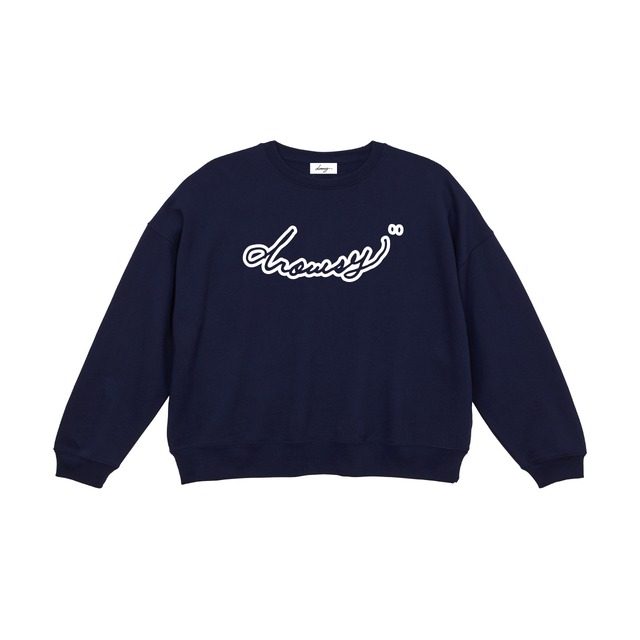 drowsy.. CAT BACK PRINT CREW SWEAT / 22SS / NV-wh