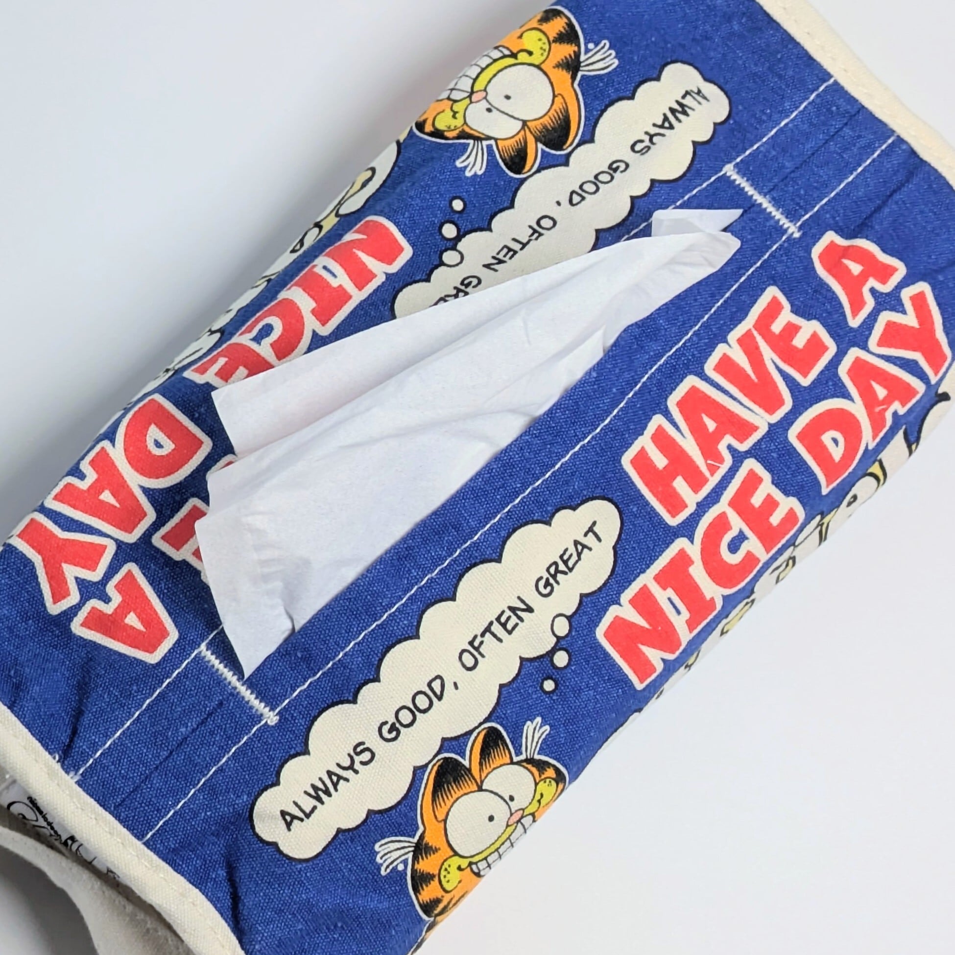 ✨️ティッシュのドレスアップに♡✨️ Tissue Cover / ティッシュカバー 吊り下げ / ティッシュケース【 Garfield ( ガーフィールド ) 】BLUE