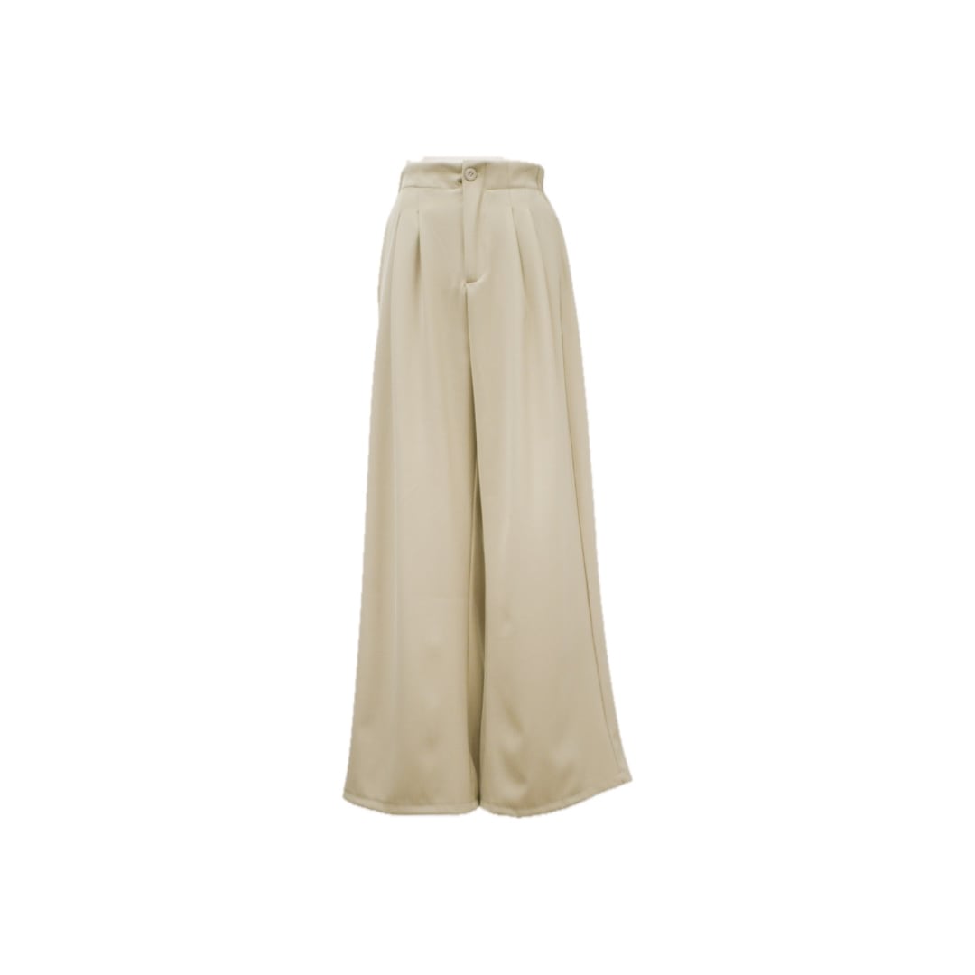 High waist tuck wide pants