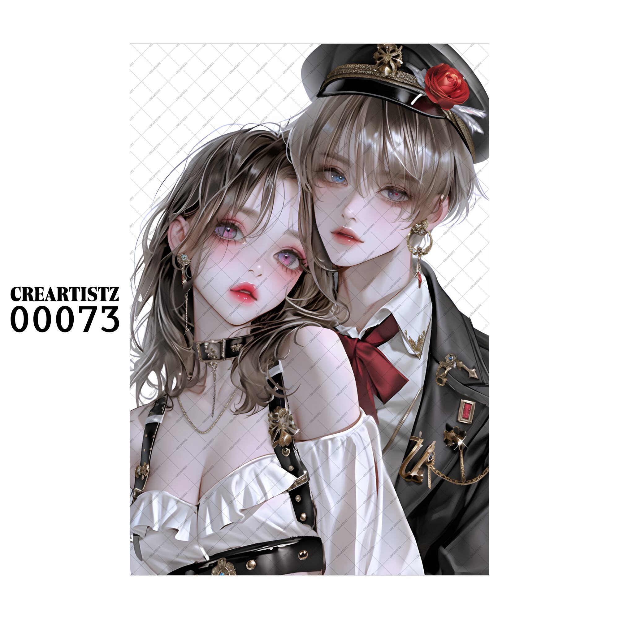 00073 ガール キュート オリジナル ペーパー/ステッカー 4枚セット CREARTISTZ