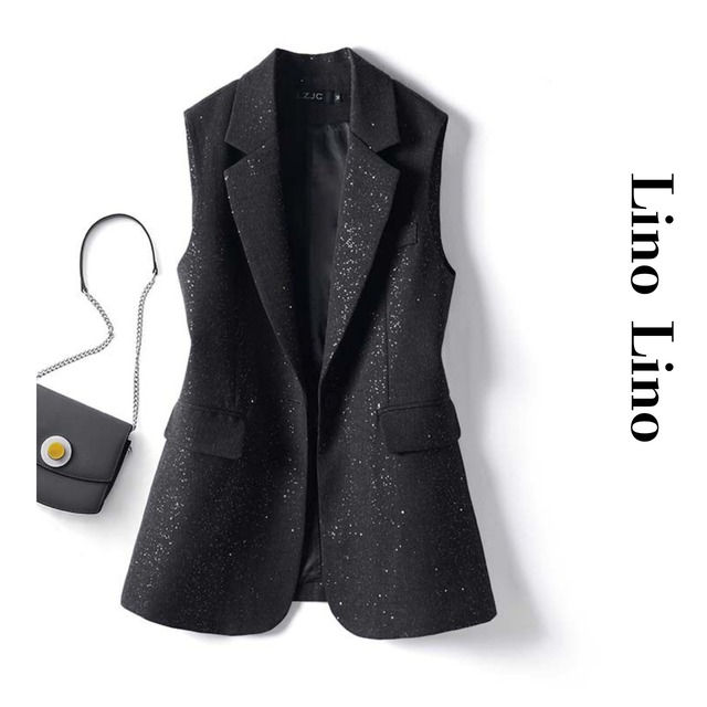 Notch Lapel Hip-Length Single-Breasted Vest L00809