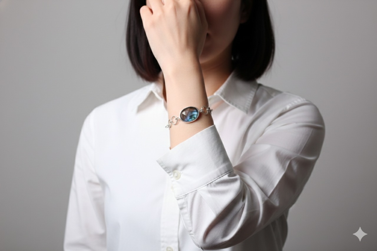 ラブラドライトのブレスレット　