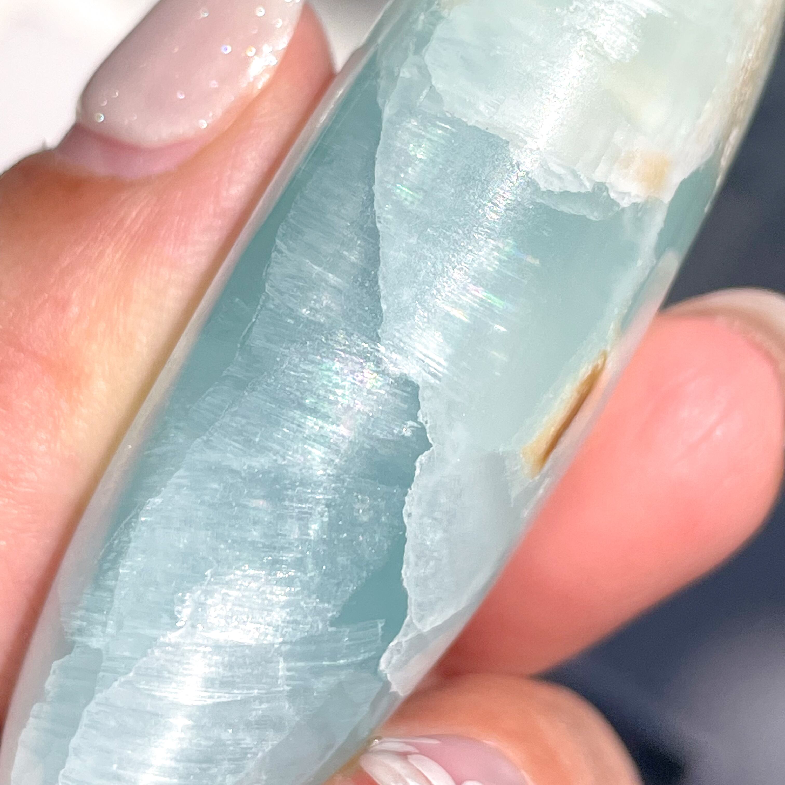 High Quality Caribbean Blue Calcite Palm ✧ カリビアンブルーカル
