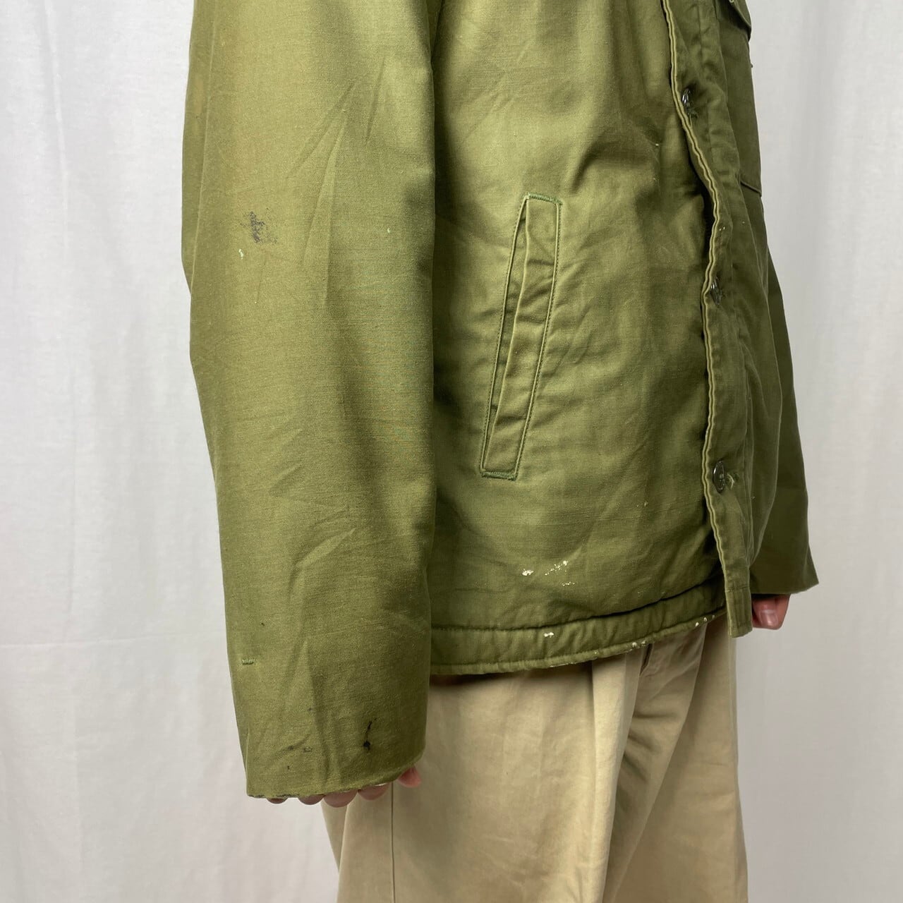 70年代 米軍実品 U.S.NAVY A-2 デッキジャケット MEDIUM メンズL相当