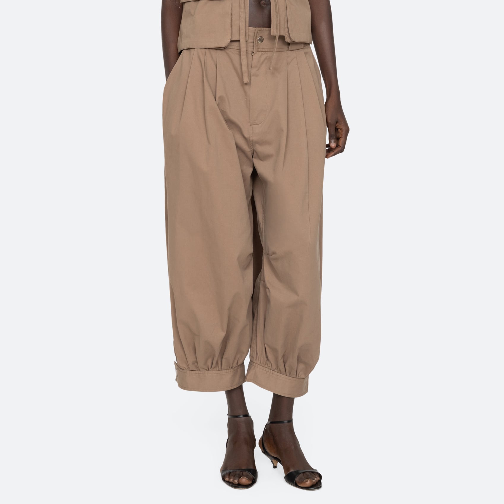 SEA NY LOIS TWILL PANTS TAUPE