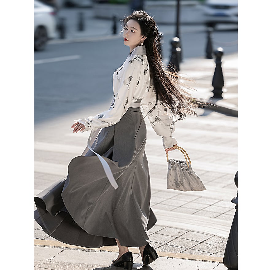 サブカル 服 地雷系 通販 ?梦オリジナル チャイナ服 モード系 民族服 ラップスカート 巻きスカート ハイウエスト ミモレ丈 大人きれいめ 大人増しチャイナ服