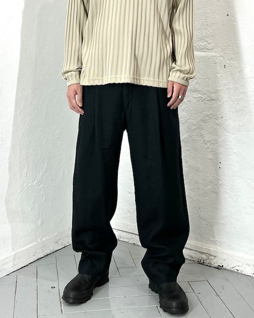 ~80s Ramon Puig 2tac Black Linen Slacks