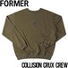クルーネック スウェット トレーナー FORMER フォーマー COLLISION CRUX CREW FFL-23413 ARMY 日本代理店正規品L