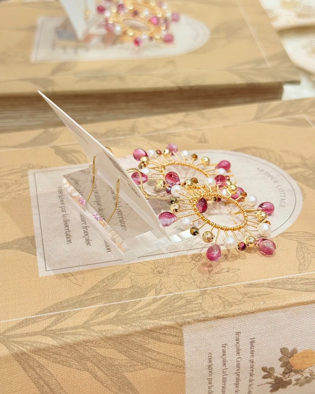 【ビーズアクセサリー/ピンク】AVO（A43-4）①