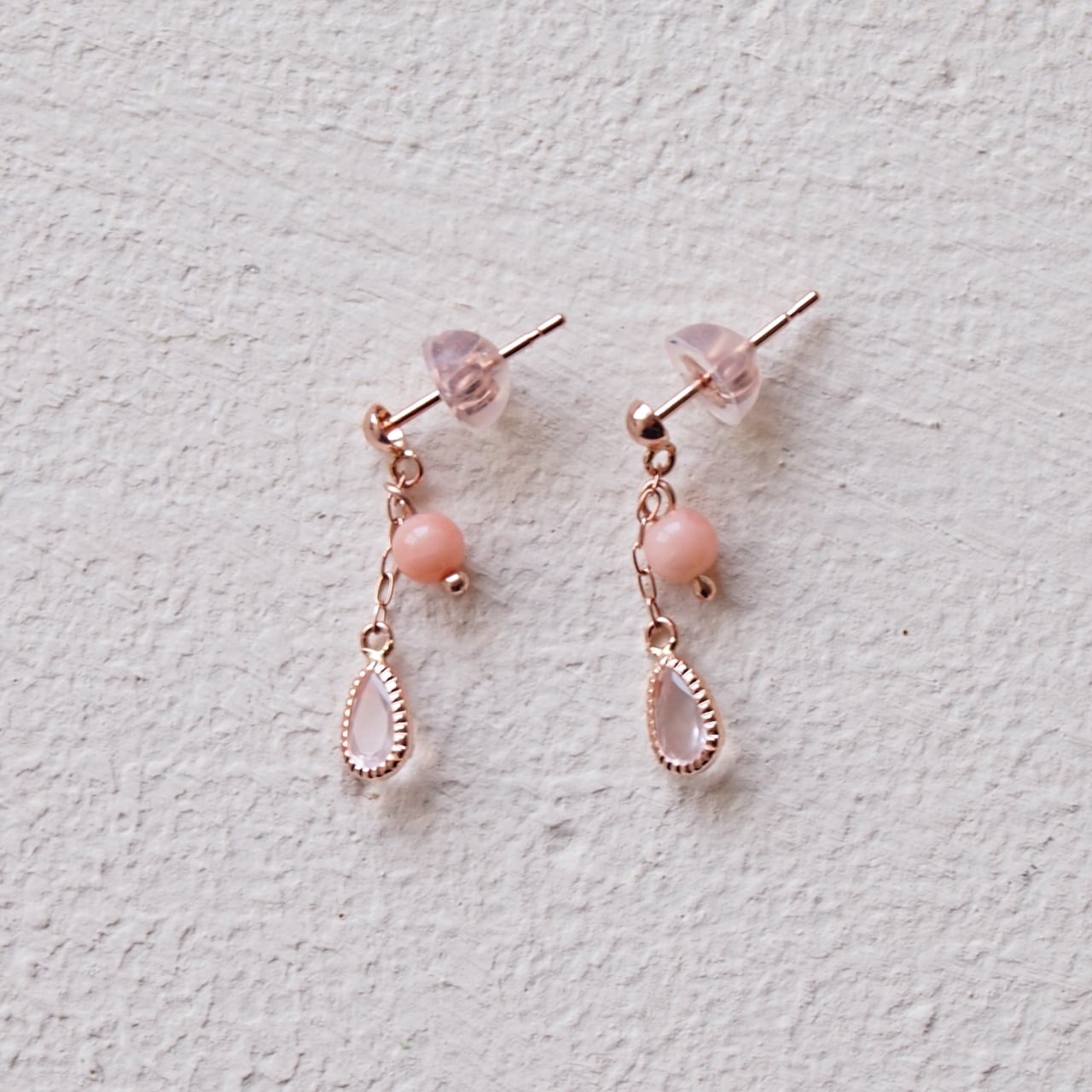ピンク珊瑚/K10ピンクゴールド/ピアス | ChocoRal Jewelry