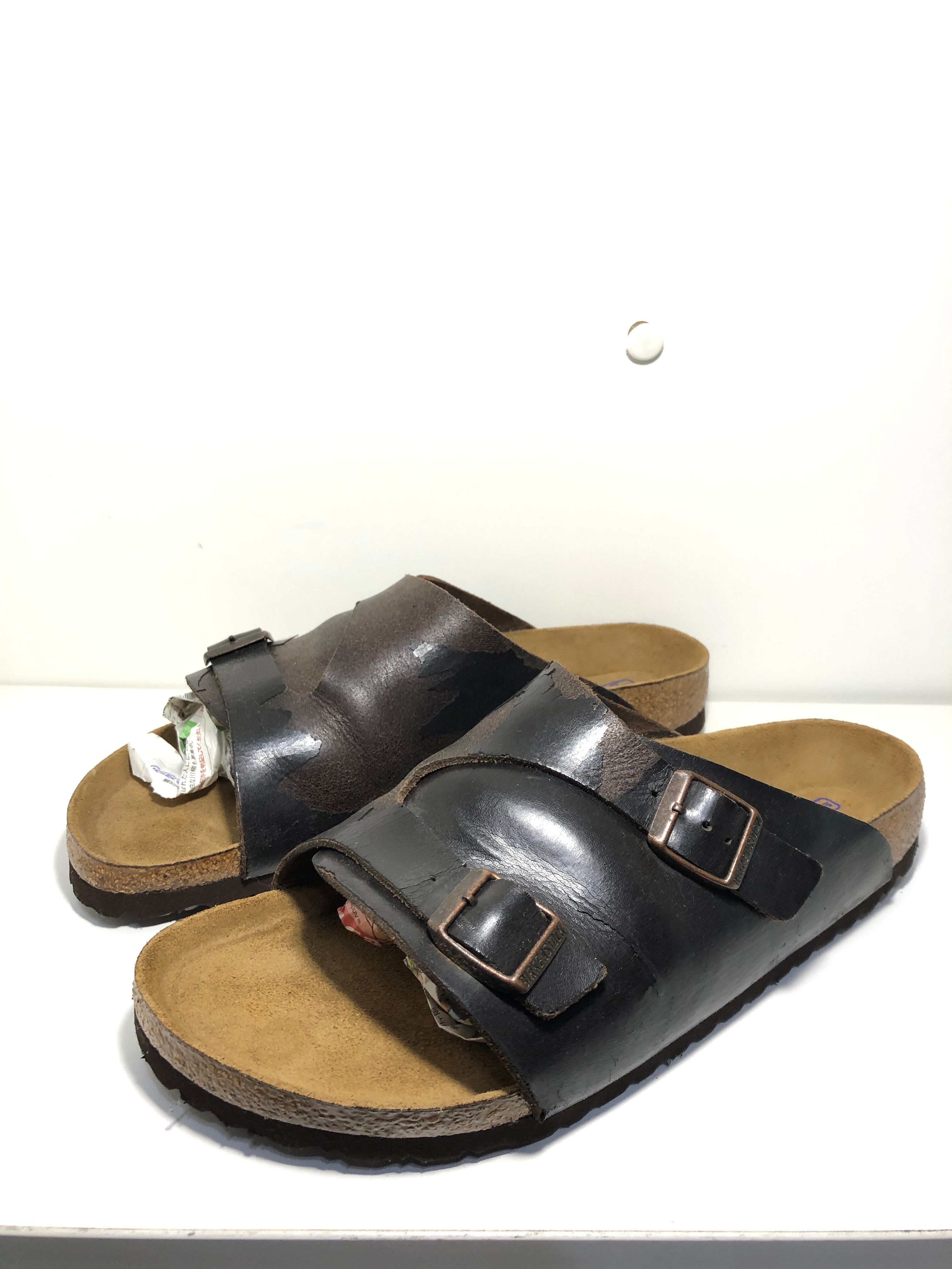 030503○ BIRKENSTOCK ZURICH レザー 剥がれ加工 02 87 soft footbed ...