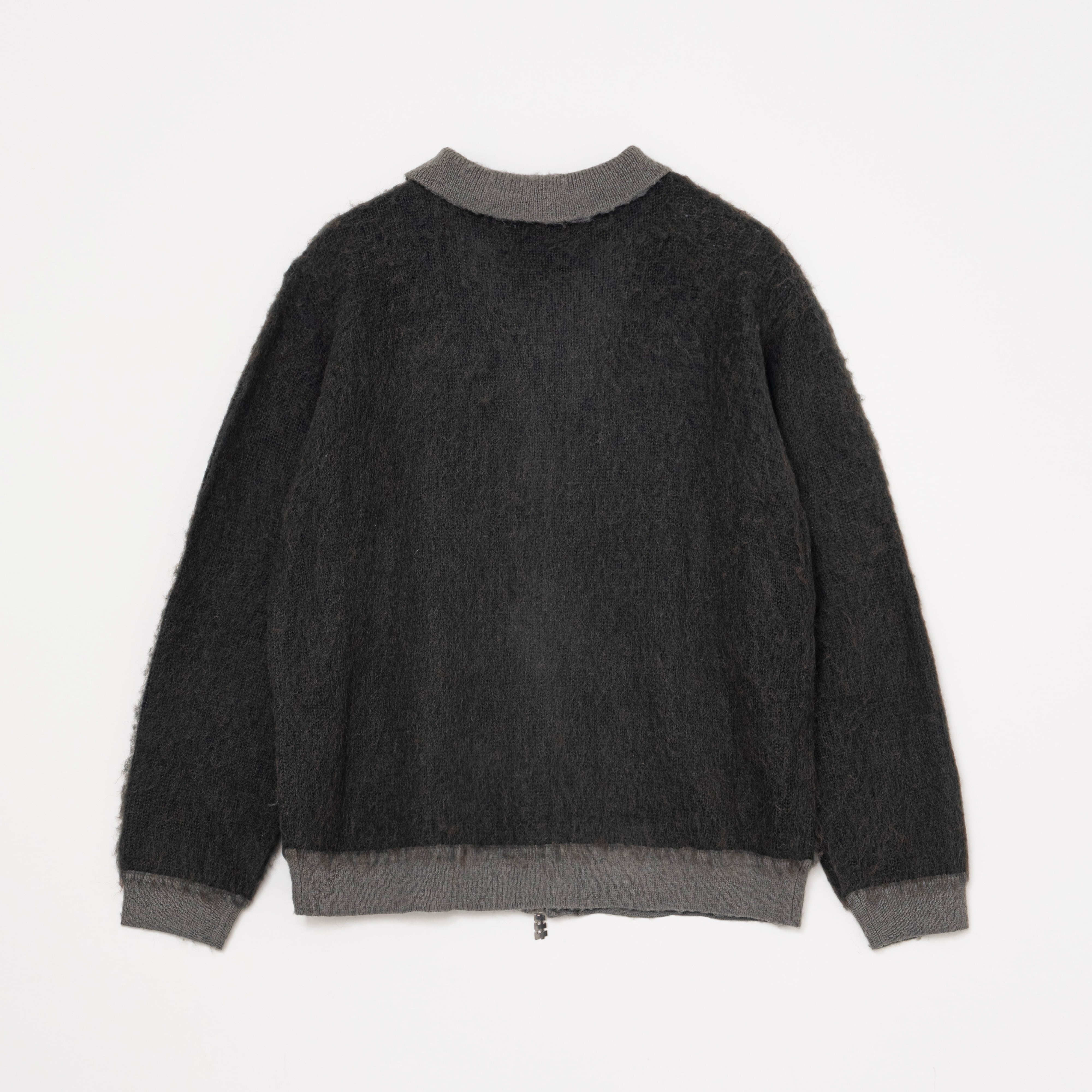 Mohair zip up knit polo（GREY） | TTTMSW